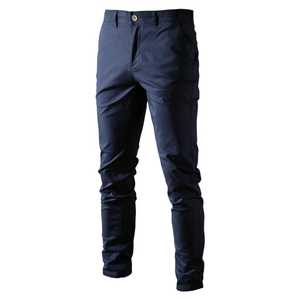 Pantalon chino élégant à taille haute et fermeture éclair, léger, 100 % coton, pour homme, vêtement décontracté tendance, vente en gros, exportation OEM - Product Image 4