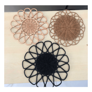 Handcrafted Rattan Flower Charger Plate | Natural <b>Woven</b> <b>Placemat</b> for Restaurant Cafe Home Decoration - Product Image 6