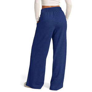 Pantalon évasé streetwear pour femme en toile, respirant, séchage rapide, coupe oversize, jambe large, haute qualité, idéal pour l'été – Vente en gros - Product Image 4
