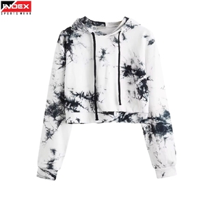 Custom Made USA <b>Cropped</b> <b>Women</b> Hoodie High Quality Cotton Fleece Crop Top Hoodie Custom Logo Printed OEM Bulk Wholesale Short - Product Image 4