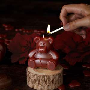 Aromatherapy Candle Four Grid Love Bear Bear Candle Candlestick Gypsum Candle <b>Silicone</b> <b>Mold</b> - Product Image 2