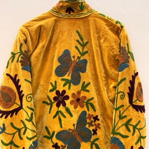 Veste traditionnelle en velours brodé pour femme, style Suzani, pour festival, avec motif papillon, courte, pour demoiselle d'honneur, blazer d'hiver - Product Image 6