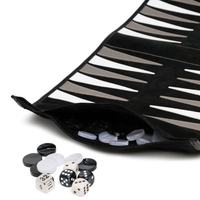 Ensemble de voyage de backgammon de luxe pliable en cuir PU, durable et abordable, avec sac enroulable, jeu de dés et pochette
