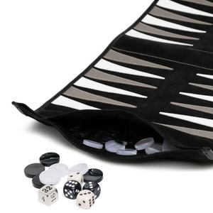 Wholesale Cheap Board Games Travel <b>Set</b> PU Leather <b>Backgammon</b> <b>Set</b> Roll-up Bag International Chess <b>Set</b> Board Game with Dice Pocket - Product Image 6