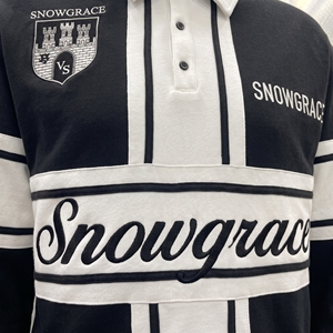 Maillot de baseball Snowgrace à manches courtes, rayé, respirant, avec logo brodé, col rabattu, coupe décontractée, unisexe - Product Image 5