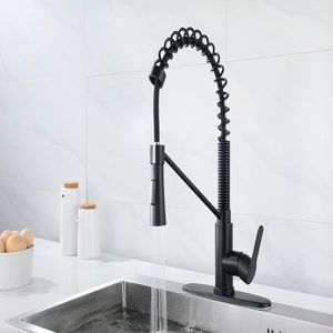 Rubinetto da cucina monocomando nero opaco con doccetta e dispenser sapone, rubinetto multiuso lucido per cucina e lavello - Product Image 2