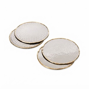 Round Brass Drink Coasters Set Wholesale Matte Gold Finish Metal Cup <b>Mats</b> Table Decoration For Hotel Restaurant <b>Bar</b> - Product Image 2