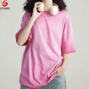 เสื้อยืดโอเวอร์ไซส์พิมพ์ลาย DTG โลโก้สั่งทำพิเศษ สำหรับฤดูใบไม้ผลิ/ฤดูร้อน ใส่ได้ทุกฤดู ขายส่ง เสื้อยืดสตรีแบบ Stone Acid Wash - Product Image 3