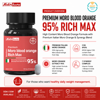 Nutriharu Moro Comprimés d'Orange Sanguine 600 mg 60 Comprimés Supplément Antioxydant pour le Bien-être Quotidien