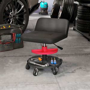 "300 LBS Capacity Auto Repair <b>Tool</b> <b>Rolling</b> Creeper Stool with 360 Wheels <b>Tool</b> Tray & Adjustable Height-Black" - Product Image 2