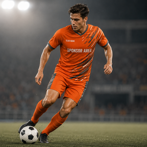 ชุดเสื้อและกางเกงฟุตบอลสีส้มแบบยูนิเซ็กซ์ ไซส์พลัส พิมพ์ลายดิจิทัล ระบายอากาศได้ดี แห้งเร็ว ผลิตจากโพลีเอสเตอร์รีไซเคิล - Product Image 6