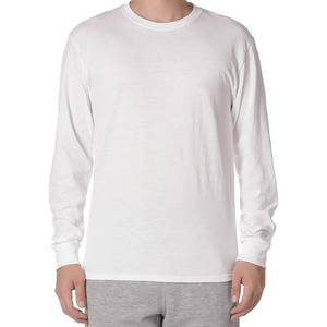 Camisetas de manga larga para hombre, modernas, de corte relajado, tela suave, cuello redondo, mangas completas, transpirables, para ropa urbana y moda diaria. - Product Image 1