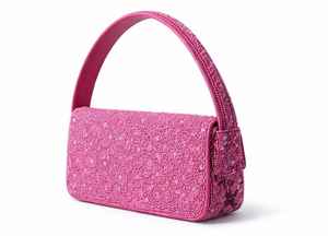 Bolso de mano mini floral con cuentas hecho a mano para mujer, de lujo, para fiesta de noche, con asa - Product Image 2