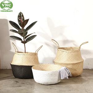 Venta al por mayor 100% Eco-Friendly tejido Seagrass vientre cesta plegable maceta de almacenamiento en estilo colorido - Product Image 6