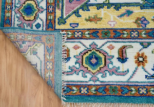 Alfombra de Lana de Lujo Anudada a Mano con Diseño Hariz Bizard, Alfombra Oriental Hecha a Mano de Estilo Transicional para Decoración de Sala de Estar, 1 Pieza, Apta para Mascotas - Product Image 2