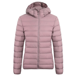 Women's Lightweight Long-Sleeve <b>Waterproof</b> Breathable Puffer <b>Jacket</b> with Embroidery Custom Logo Pink <b>Winter</b> Outdoor Wear - Product Image 1