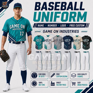 Service OEM ODM, uniformes de baseball personnalisés pour équipes sportives, tissu léger et flexible avec numéro et logo sur mesure. - Product Image 6