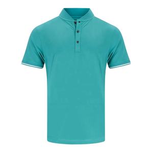 Vente en gros de polo pour hommes avec col montant T-shirt polo uni à manches courtes en tissu à séchage rapide d'été avec logo personnalisé pour garçons - Product Image 1