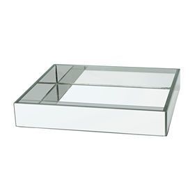 Plateau de rangement rectangulaire décoratif de luxe avec miroir et cadre métallique, plateau personnalisé pour la décoration de la maison et de la table - Product Image 2
