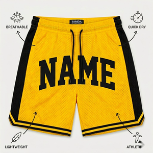Custom <b>Men's</b> Basketball <b>Shorts</b> Heavy Mesh | <b>Patch</b> Embroidery Quick Dry High Quality <b>Shorts</b> With Pockets - Product Image 5