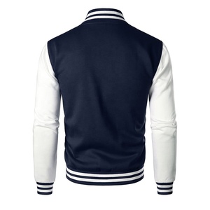 Customizable Winter Streetwear Men's Vintage Style Eco-Friendly Denim Varsity <b>Jacket</b> Regular Fit Baseball Theme <b>Fleece</b> <b>Lining</b> - Product Image 2