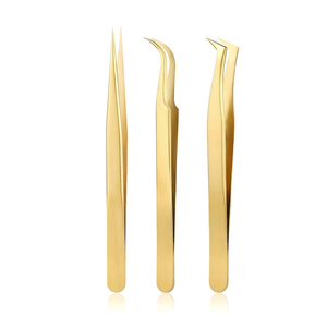 Pince à épiler professionnelle en acier inoxydable anti-magnétique pour extensions de cils, outil de volume pour cils, pointe lisse avec revêtement en papier - Product Image 1