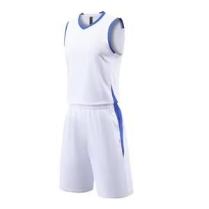 Ensembles d'uniformes de basketball imprimés numériquement de haute qualité, logo personnalisé, unisexe, sans manches, respirant, séchage rapide, polyester sans couture 100% - Product Image 3