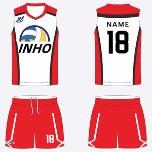 Uniforme de Voleibol Personalizado de Entrega Rápida, Venta al Por Mayor, Sublimado, Transpirable, Cuello en V, Malla de Poliéster, Conjunto de Equipo de Secado Rápido, OEM - Product Image 2