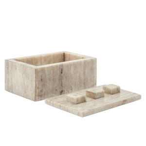 White Marble Storage Box Luxury Natural Stone Organizer Decorative Marble Container Handcrafted Vanity Box Elegant Tabletop Deco - Product Image 3