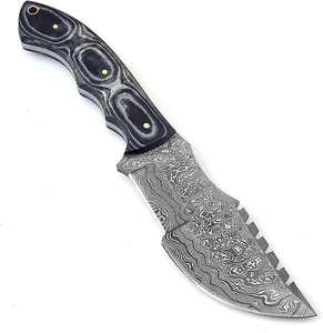 Couteau de chasse artisanal en acier Damas de qualité supérieure, lame fixe, manche en Micarta, couteau de camping d'extérieur, OEM - Product Image 3