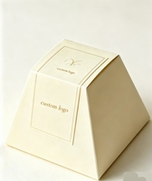 Boîte cadeau trapézoïdale personnalisée, écologique et recyclable, avec autocollant scellé à la feuille d'or, pour bonbons de mariage, desserts, cadeaux, emballage de bougies