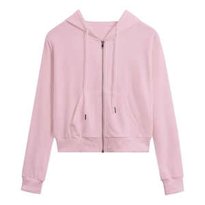 Sweat-shirt de sport zippé pour femme, coupe ajustée, style crop top, idéal pour la course, le yoga et l'entraînement - Product Image 4