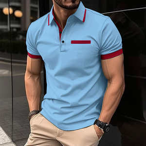 CIYING men short sleeve polo shirt <b>white</b> red contrast trim casual business wear quick dry sports <b>top</b> golf tennis apparel whole - Product Image 3