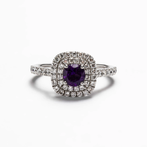 925 Sterling <b>Silver</b> Moissanite <b>Emerald</b>-Cut Engagement <b>Ring</b> with Prong Setting and Rhodium Plating - Product Image 1
