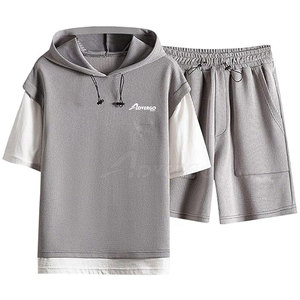 Wholesale Breathable <b>Men</b> <b>Hoodies</b> <b>Short</b> <b>Set</b> Latest Style Solid Color <b>Men</b> <b>Hoodies</b> <b>Short</b> <b>Set</b> Made In Pakistan - Product Image 1