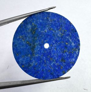 Cadran de montre en pierre précieuse naturelle Lapis Lazuli, disque de 28,5 mm, pierre bleue, fait main sur mesure, épaisseur 1 mm, trou central de 2 mm, classique et élégant - Product Image 1