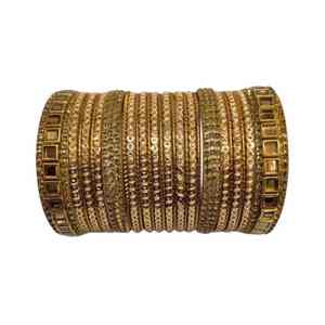 Ensemble de bracelets de mariage islamiques tendance de luxe pour femmes, finition polie haute brillance, style traditionnel Meenakari - Product Image 2