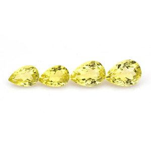 Quartz Citron Naturel 10x14mm Coupe Poire Facettée Calibrée Pierre Précieuse Certifiée Pour la Fabrication de Bijoux Fournisseur en Gros - Product Image 1