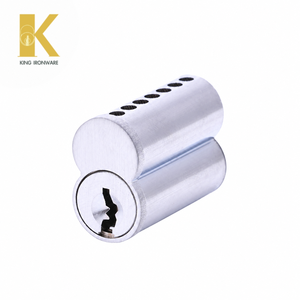 Cerradura de cilindro con logotipo personalizado disponible, latón cromado satinado, 7 pines, ranura M, SFIC, para seguridad de puertas - Product Image 1