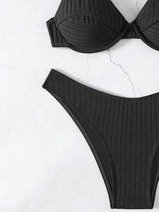 Bikini invisible sin costuras de seda helada de cintura alta para mujer, braguita sin costuras, traje de baño al por mayor con lentejuelas y plumas, logotipo personalizado - Product Image 5