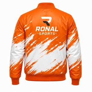 Custom Printed Winter Padded Sportswear <b>Utility</b> Bomber Leather <b>Jacket</b> <b>Men</b> with Zipper Pockets Top Quality - Product Image 2
