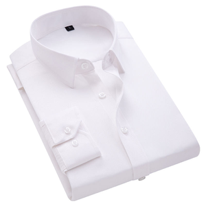 Chemise d'affaires à manches longues pour hommes, couleur unie, coupe ajustée, chemise habillée formelle pour hommes - Product Image 6