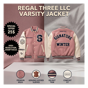OEM Embroidered College Varsity <b>Jackets</b> Fashion Streetwear <b>Letterman</b> Varsity <b>Jacket</b> Leather Sleeve Front Wool Varsity <b>Jackets</b> - Product Image 1