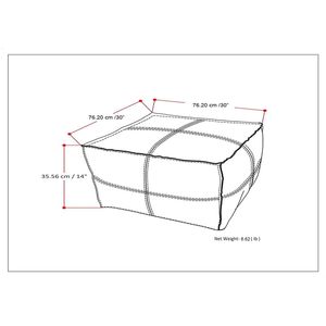 Pouf tavolino da caffè quadrato grande nero effetto invecchiato Brody - Product Image 6