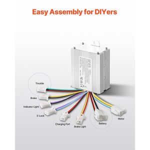 Kit de Motor Eléctrico de CC con Escobillas de 450W, Controlador de Velocidad de 36V 3000rpm y Acelerador de Empuñadura Giratoria para Go Karts y Vehículos Eléctricos - Product Image 6