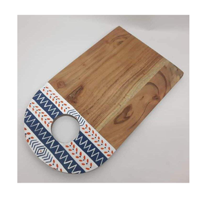เขียงไม้อะคาเซียทำมือพิมพ์ลายอเนกประสงค์ใช้ซ้ำได้เกรดอาหาร - Product Image 5