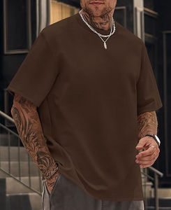 Camiseta Deportiva Extra Grande OEM, Elástica, de Algodón y Spandex, Lisa, para Entrenamiento, Holgada, Personalizada, para Fitness Muscular, Ajustada, para Hombre - Product Image 4