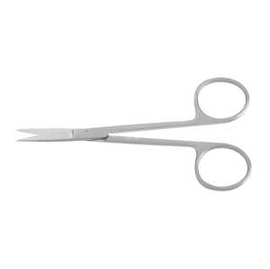 Ciseaux Iris Knapp 4,5 pouces à pointe droite et aiguisée, en acier inoxydable, instrument chirurgical certifié CE Classe I, garantie de 2 ans - Product Image 1