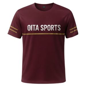 Men <b>Maroon</b> Hockey Sports Tee Polyester Athletic Shirt Training Wear Team Uniform Outdoor Match Apparel Casual Sports Clothing - Product Image 1