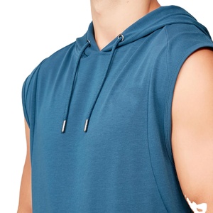 Best Quality Custom Printed Logo Sleeveless Zipper-Up <b>Hoodie</b> for Men Gym Fitness Spring <b>Workout</b> Wear Polyester/Cotton Quick Dry - Product Image 5